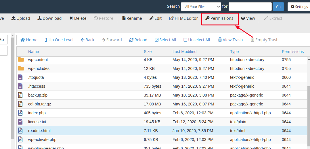 How to change file permissions from cPanel? – QualiSpace Knowledge Base